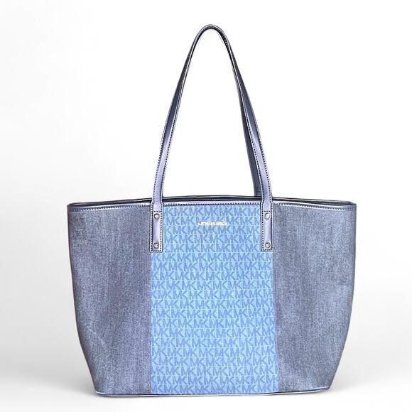 Michael Kors Carter Signature Denim XL Open Tote, Created for Macy's - Picture 2 of 11